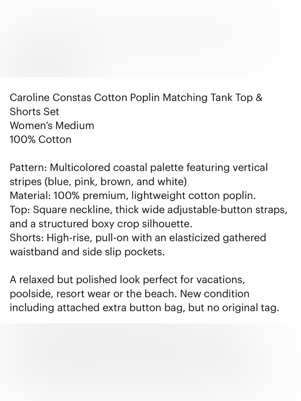 Caroline Constas Cotton 2pc Med set - Picture 8 of 8